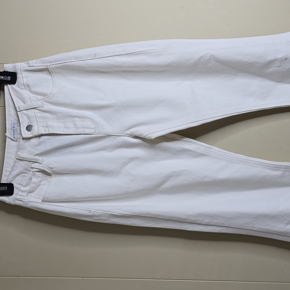 Gianni Bini X Nastia Liukin Anna Denim Straight Leg Feather Detail Jeans 25w - Picture 6 of 12